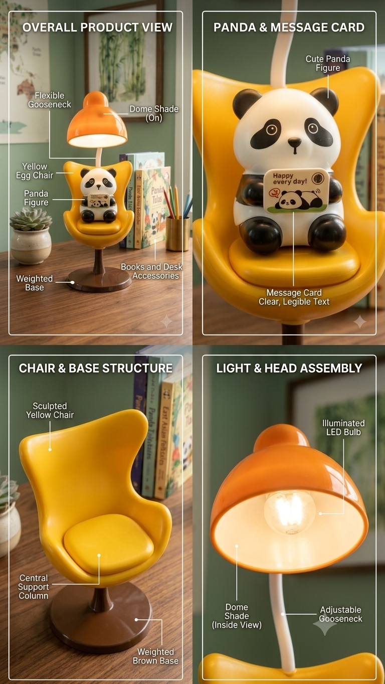 Panda lamp details