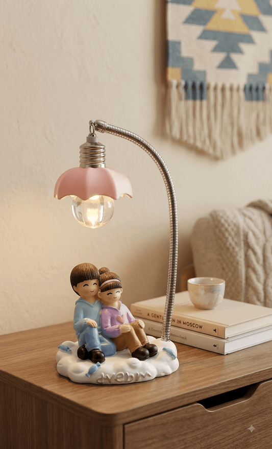 Cute Romantic Couple on Cloud LED Night Light Figurine - Shiva Gift Mart