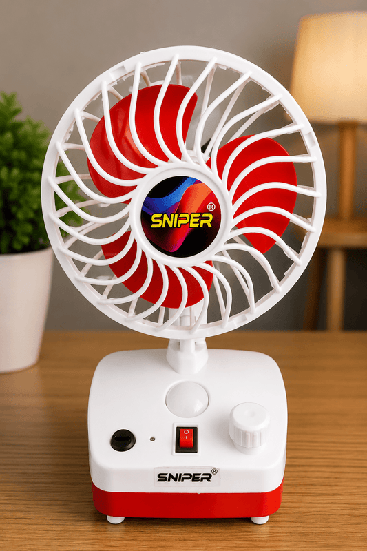 Rechargeable Table Fan with LED Light | Portable USB Desk Fan - Shiva Gift Mart