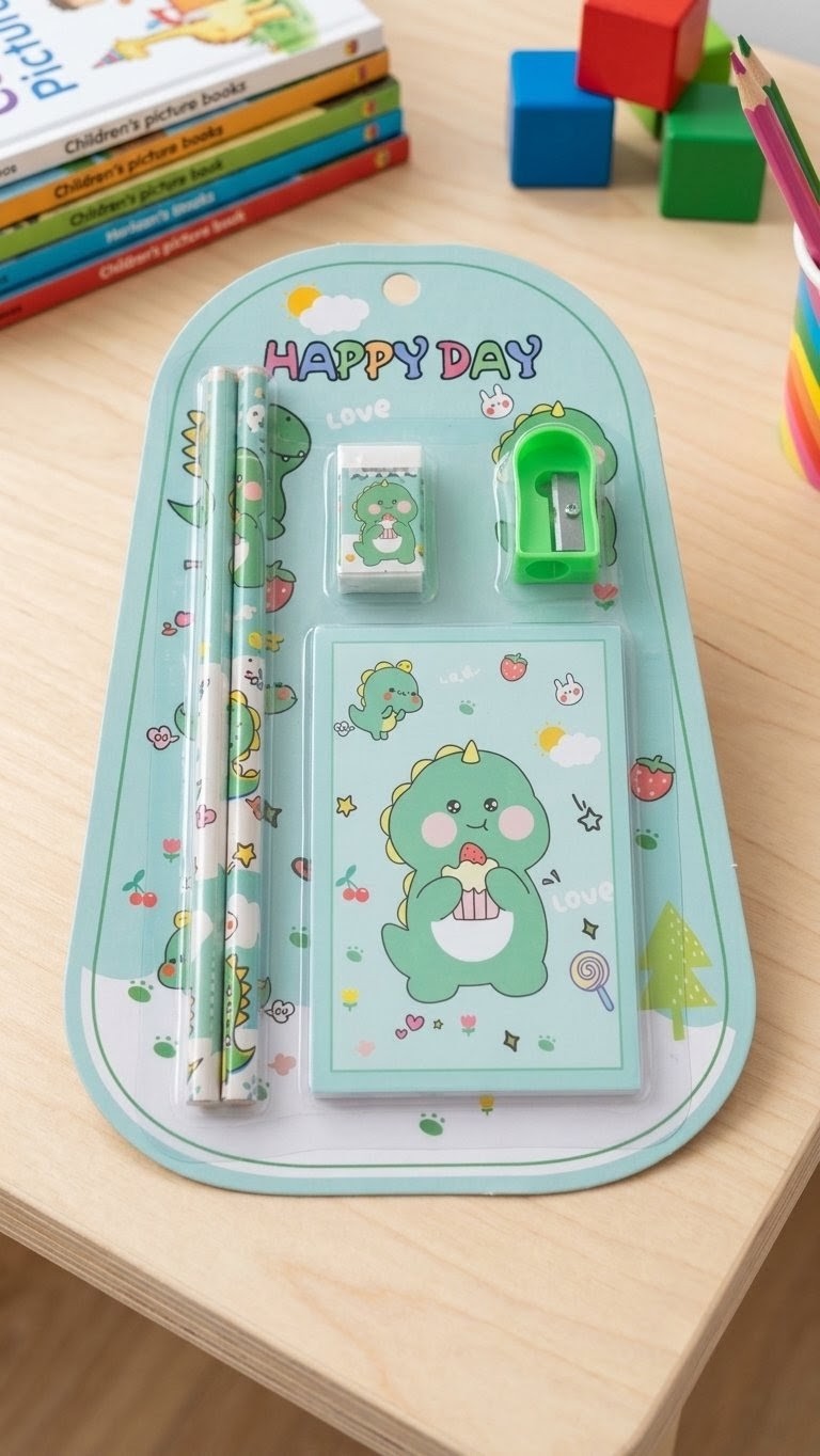 Pack of 12 Dino Kids Stationery Gift Set