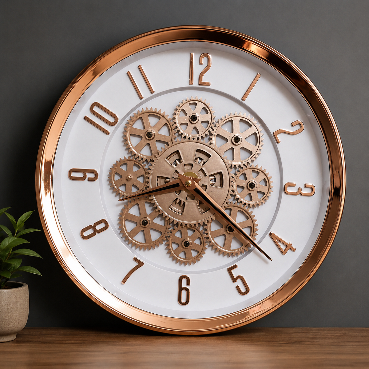 Luxury 3D Moving Gear Wall Clock | Modern Silent Decorative Wall Clock for Living Room, Office & Home Decor