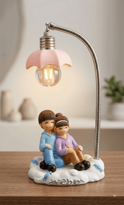 Cute Romantic Couple on Cloud LED Night Light Figurine - Shiva Gift Mart