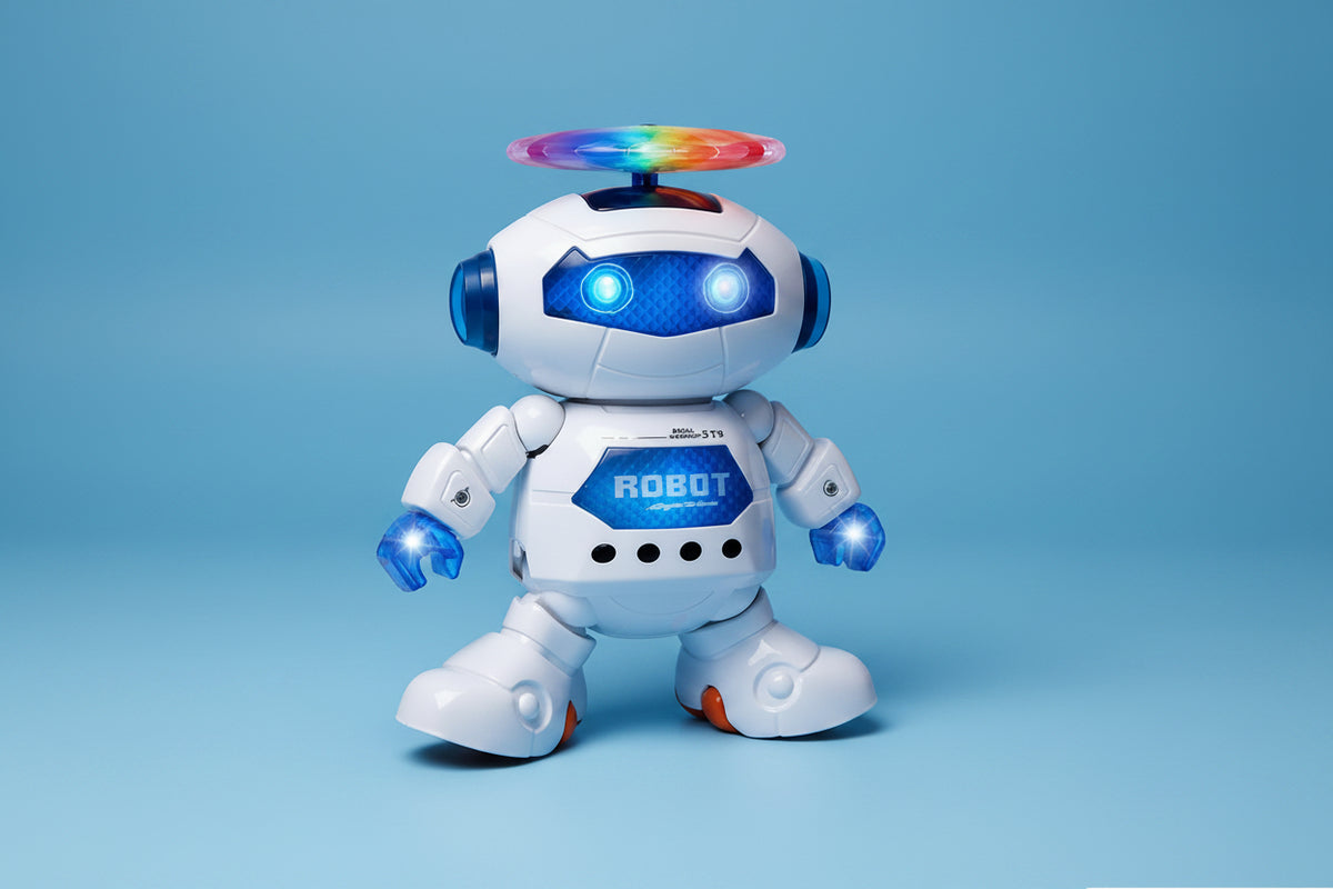 Dancing Robot Toy with LED Lights & Spinning Propeller | Interactive Musical Robot for Kids - Shiva Gift Mart
