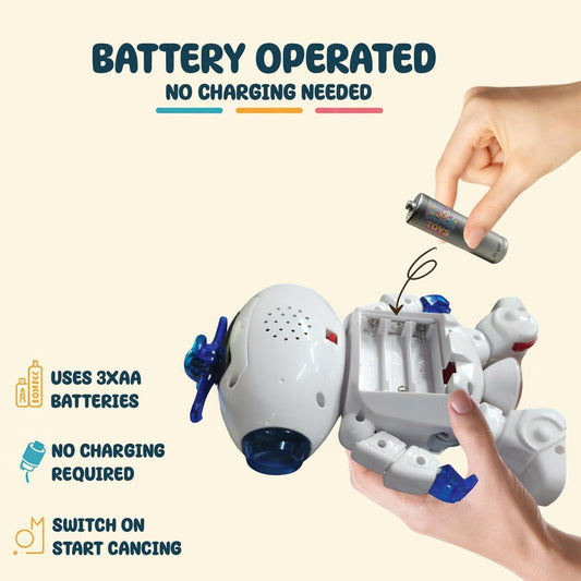 Dancing Robot Toy with LED Lights & Spinning Propeller | Interactive Musical Robot for Kids - Shiva Gift Mart