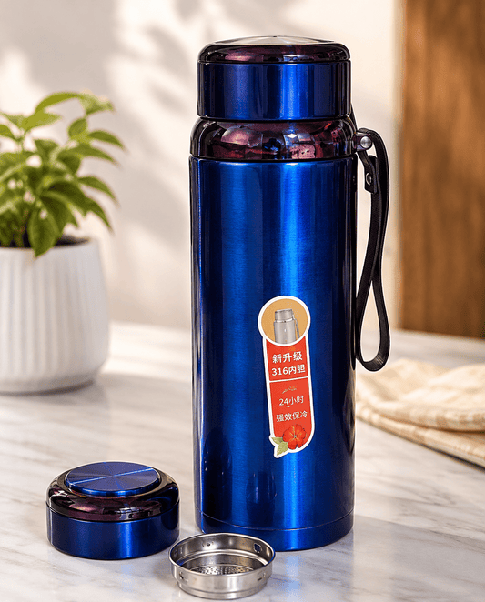 Double Wall Insulated Stainless Steel Water Bottle – 800 ML Travel Flask - Shiva Gift Mart