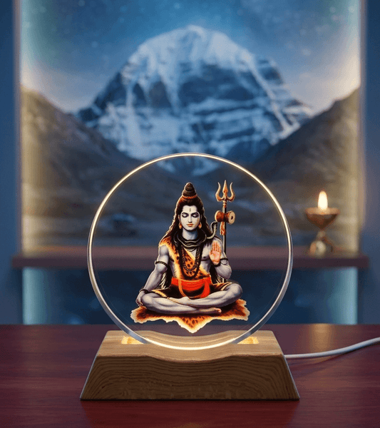 Lord Shiva 3D LED Night Lamp - Mahadev Showpiece for Pooja Room
