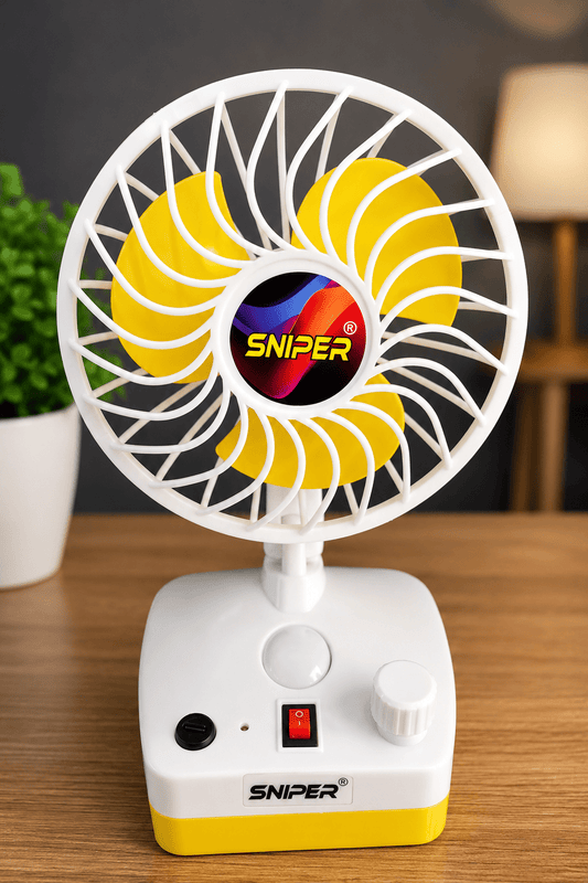 Rechargeable Table Fan with LED Light | Portable USB Desk Fan - Shiva Gift Mart