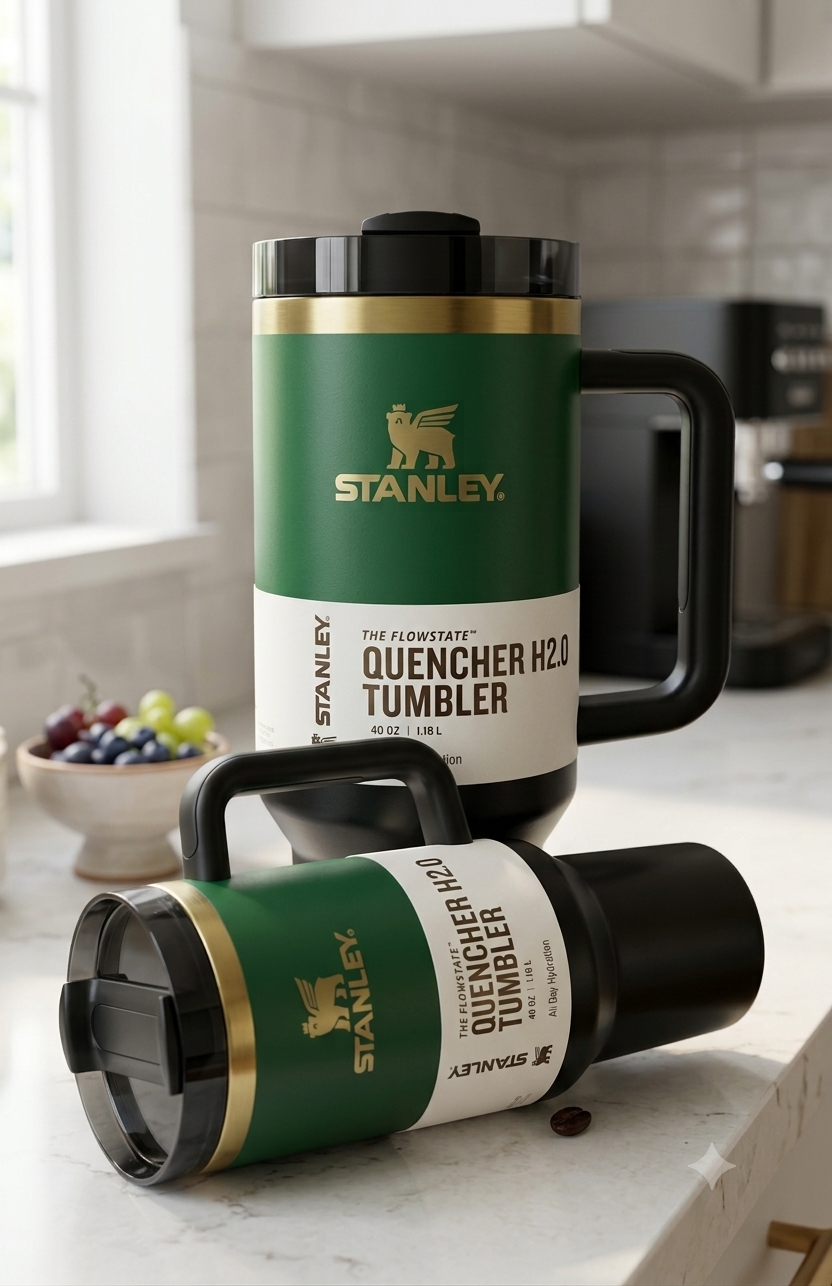 Stanley Quencher H2.0 Flow state Tumbler 40oz – Green | All Day Hydration