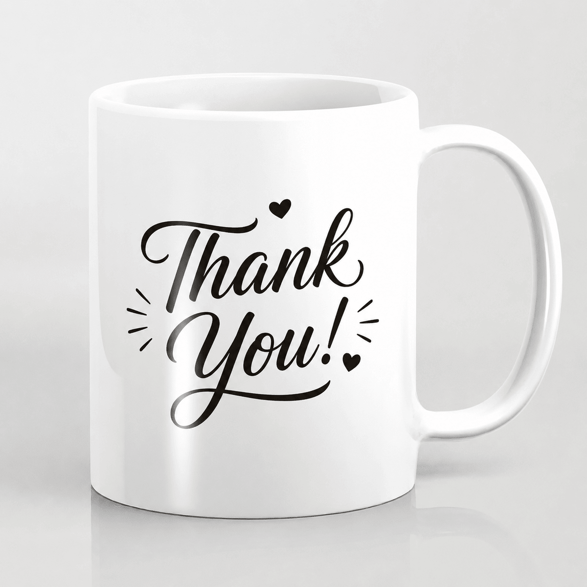 Thank You Mug – White Mug with Heart Design - Shiva Gift Mart