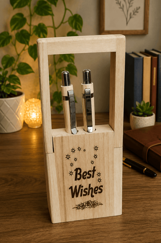 Wooden Pen Holder for Office Table